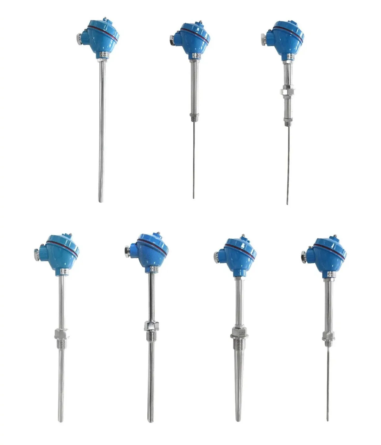 Assembly thermocouple with multiple probe lengths and process connection styles.