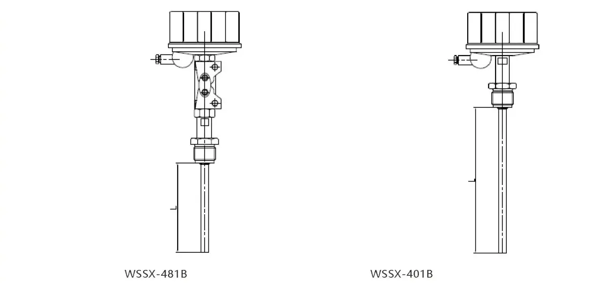 Explosion-proof bimetal thermometer with electrical contact dial configurations.