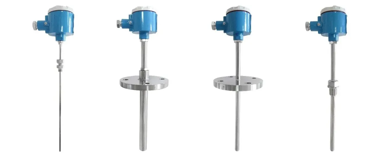 Explosion-proof thermal resistor with blue junction boxes and several mounting connections.