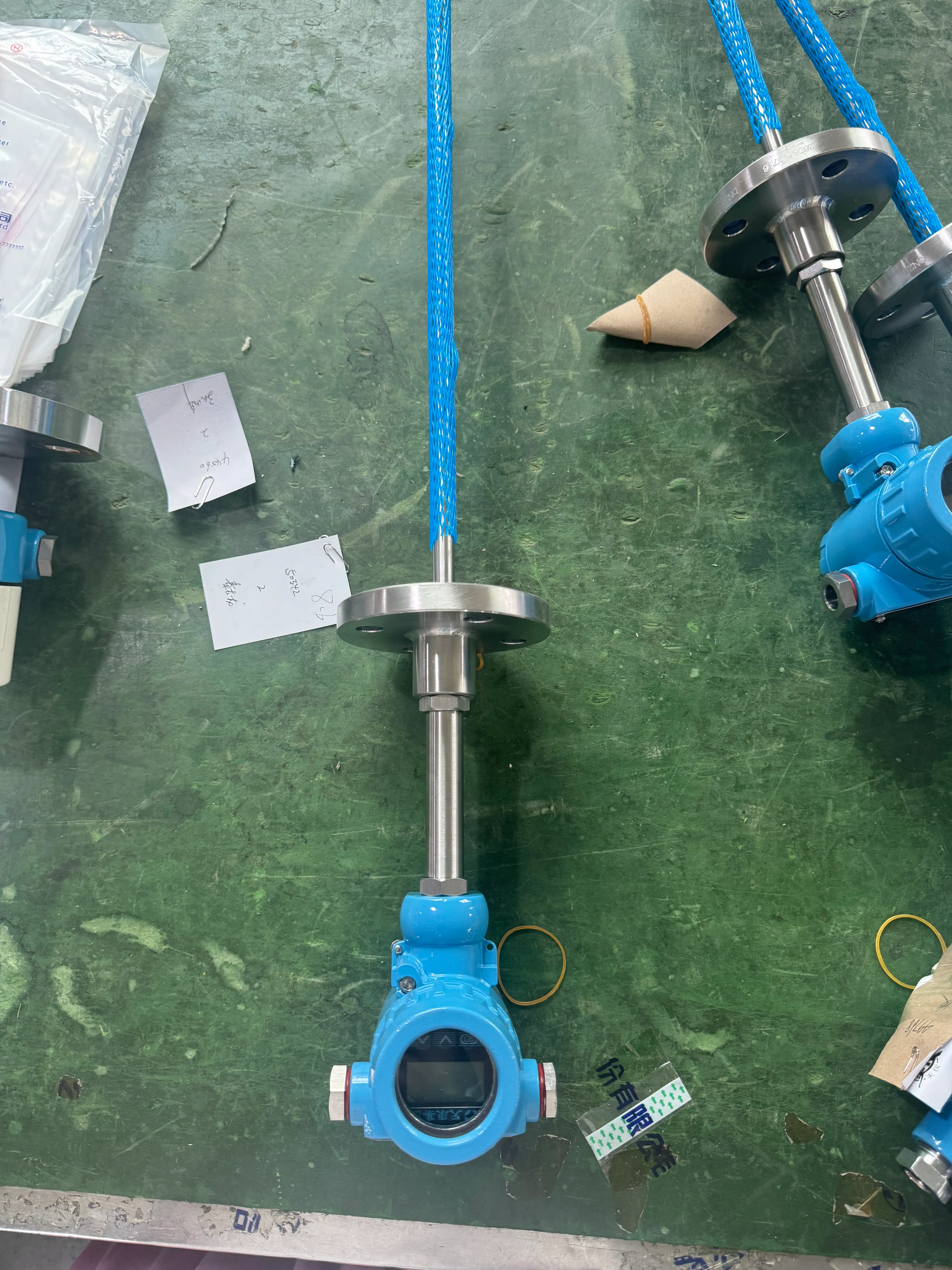 Explosion-proof thermal resistor installation detail showing junction box and probe configurations.